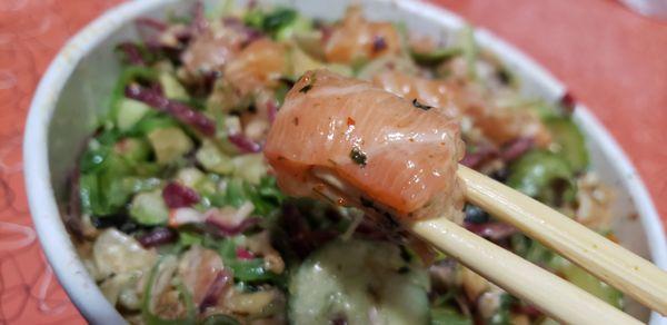 Large Poke Bowl with all the toppings minus jalapenos