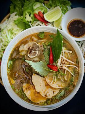Bun Bo Hue - Spicy Beef Noodle Soup. Strong flavors, not adjusted, not watered down. Just real and authentic.