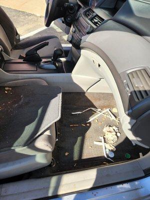 Interior of Honda Accord before detail