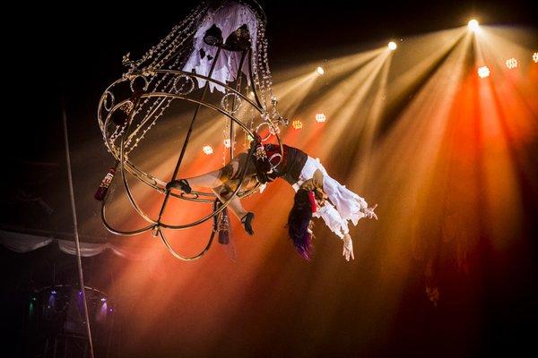 Circus Vargas, aerial chandelier.
