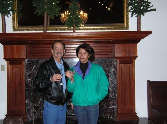 Dina and Robert toast the start of their cleaning business !!!