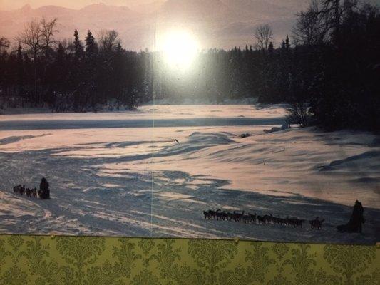 This is a photo of a photo of an Iditarod race.