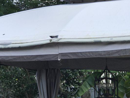 Fabric has not held up to the elements