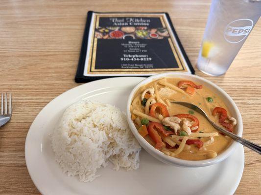 Red Curry with Jasmine Rice.