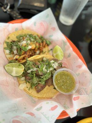 1 Lengua Taco and 1 Al Pastor taco both were