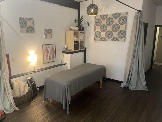 The massage area opened up.