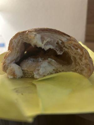 Blueberry doughnut missing the berries