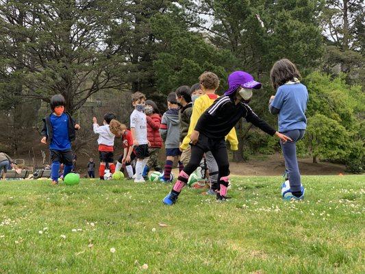 Soccer practice at the Midtown Terrace