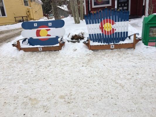 Even the benches outside are cool!