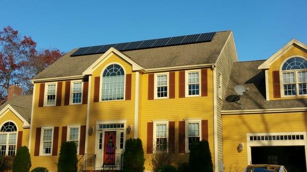 Solar power array in East Bridgewater MA.