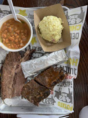 2 meat combo with short ribs and brisket.