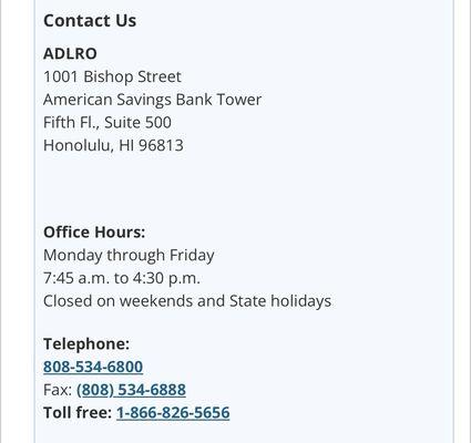 Administrative Drivers License Revocation Office