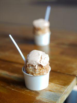 Pumpkin spice shaved ice cream