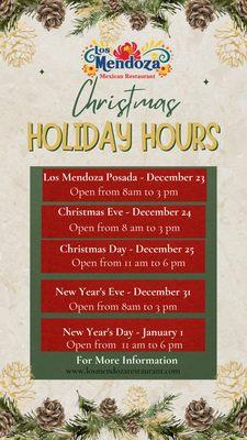 Holidays Hours.