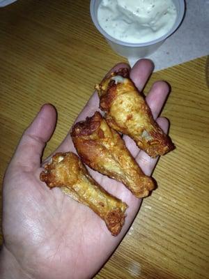 Ummm what are these quail? Super tiny wings (chicken legs) 10 for $7.50.Flavor is there but the size is tiny.