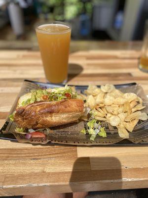 Half of the Turkey BLT and Hazy IPA