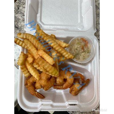 Shrimp, Fries and Coleslaw