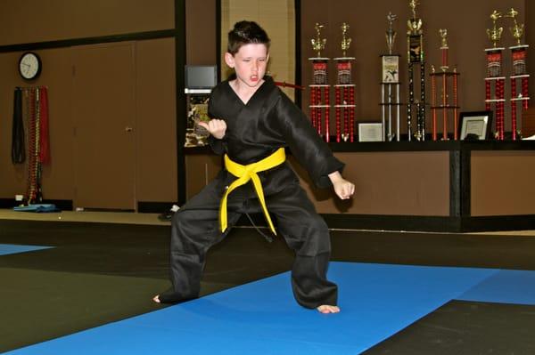 Training our youth our Core values: Honor, Discipline, Respect and Integrity. Training Brady to be a humble Champion.