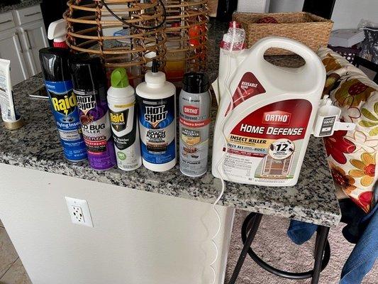 pesticides purchased that still didn't rectify the problem.