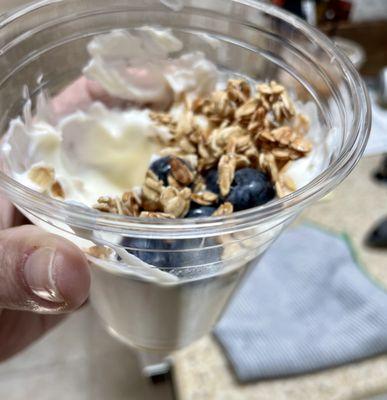 Yogurt w/honey, blueberries, granola