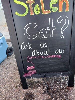 My writing small print CATALYTIC CONVERTER.