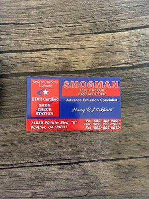 Smogman Test Only Center