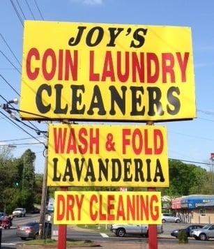 Joy's Coin Laundry Street Sign