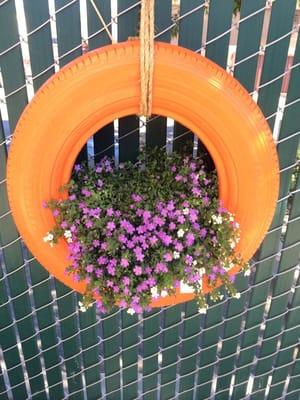Tire planter.