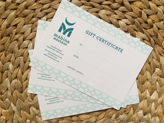 Purchase Gift Certificates online!!!