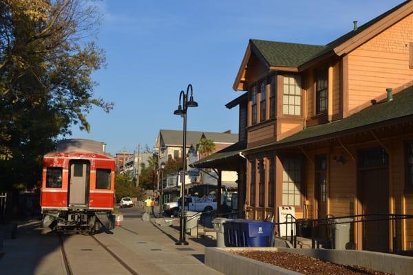 Folsom Railroad Depot next to Folsom Railroad Museum