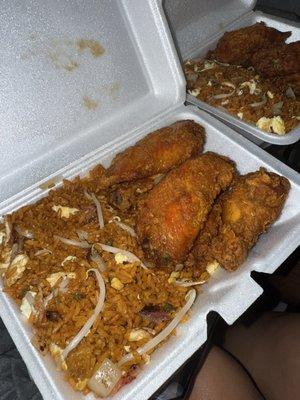 Chicken wings with Roast Pork Fried Rice