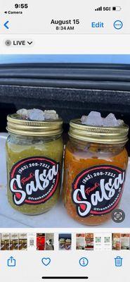 Delicioso Salsa Verde and Salsa Rojo. only $7.00 a jar. local delivery for only $3.00 more.