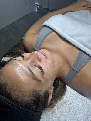 Dermaplaning and hydro facial