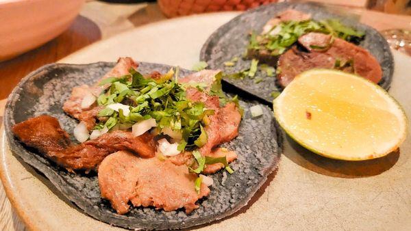 Tacos De Lengua (slow cooked beef tongue)