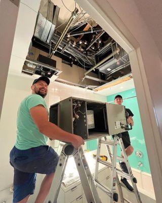 3 Ton ducted Mitsubishi Smart Multi VRF system was installed to replace old 2 Ton Carrier system struggling with cooling capacity