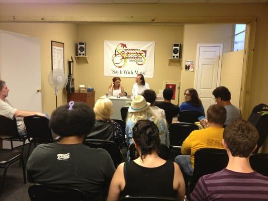 Weekly meeting at TSAI. Here is a Pitch to Artist session.