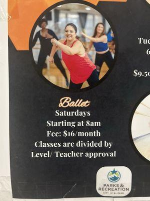 Ballet available! Many ages and skill levels.