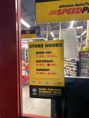 Clearly shows they close at 9pm