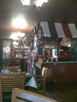 Inside the resteraunt.