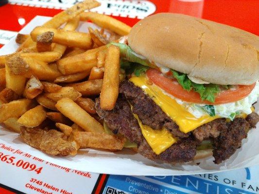A dang good burger at The Soda Fountain Cafe!