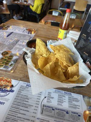 Freshly made chips and salsa
