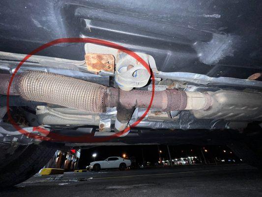 Missing catalytic converter