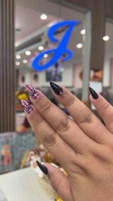 Pink Halloween nails