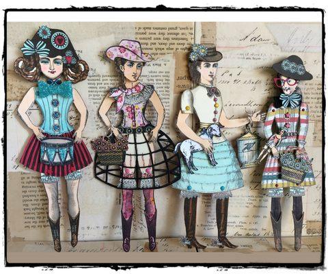 Created with Character Constructions art stamps for paper doll enthusiasts