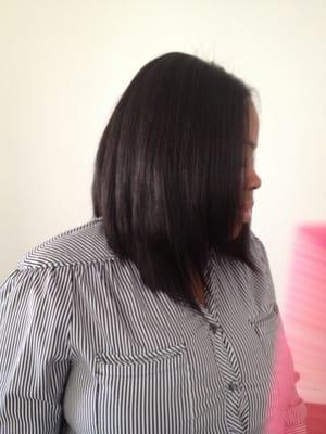 Full weave with natural leave out