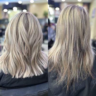 Before & After Balayage, Cut, & Extensions
