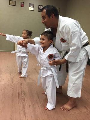 Sensei Cruz teaching the little tigers class! The kids love it!