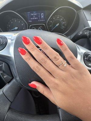 Red color {almond shape}