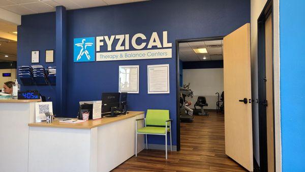 D' Front area where u sign in at Fyzical Therapy & Balance Centers desk Friday July 18, 2025