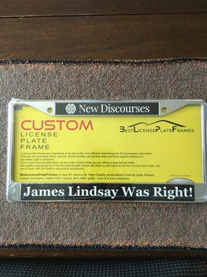Custom design steel license plate frame... perfect!